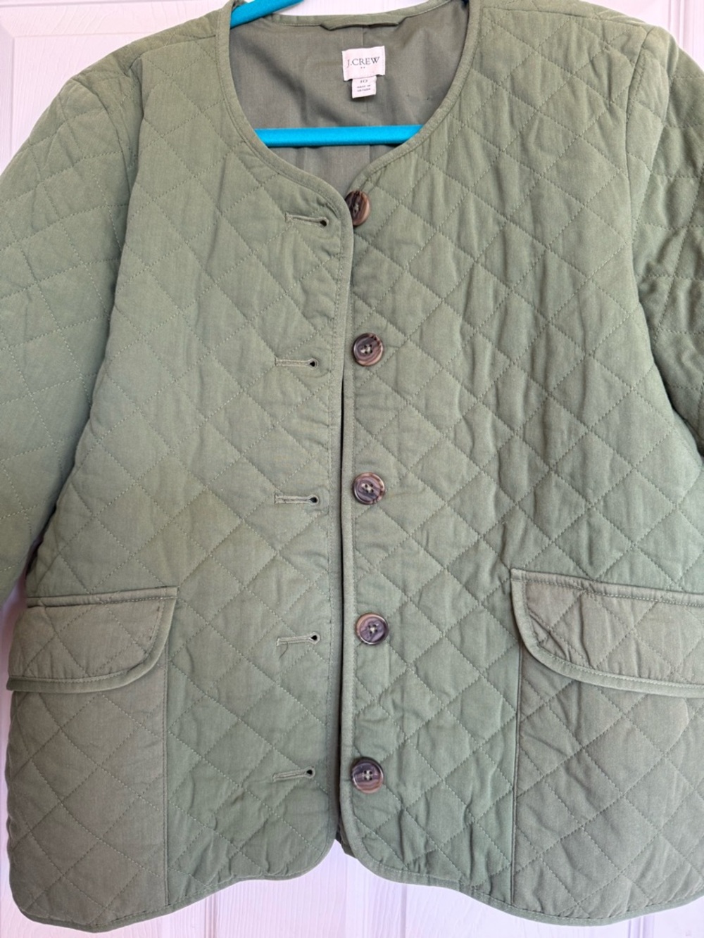 J.Crew Green Quilted Jacket Size 10 Classic Lightweight Coat - Picture 4 of 6